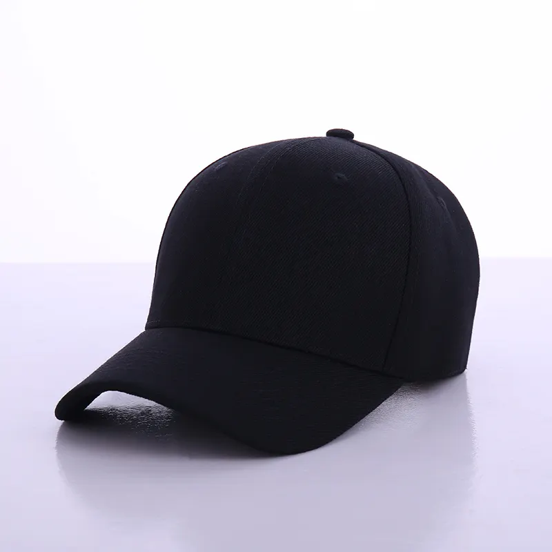 Custom logo wholesale price plain black color baseball cap hat cotton sport caps adjustable buckle breathable hat