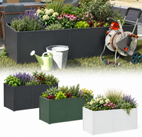 Jardinière carrée haute en acier galvanisé, résistante aux intempéries, pour fleurs et légumes