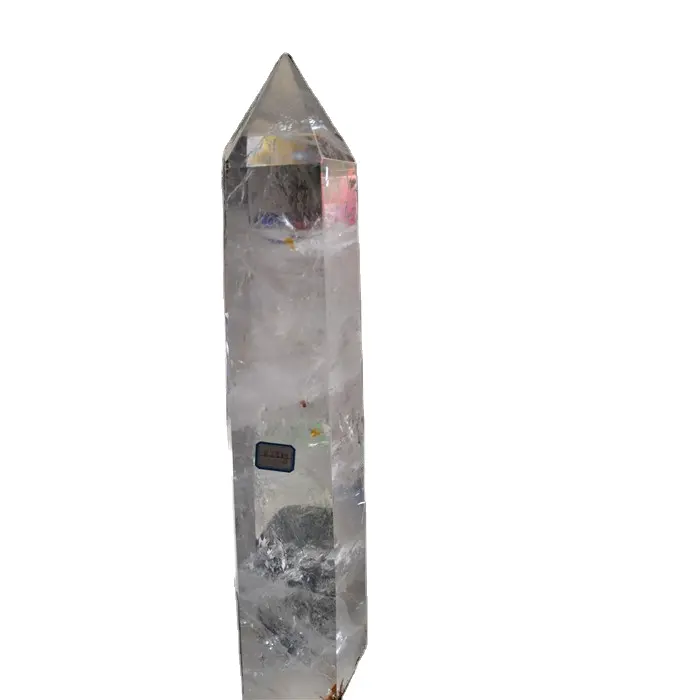 Pontos longos de quartzo cristal de pedra duro, fino transparente, ponto de cristal áspero
