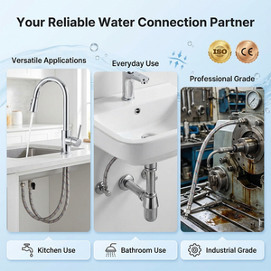 Nouvelle Arrivée 2025 Tuyau <span class=keywords><strong>Flexible</strong></span> Tressé en Acier Inoxydable SS304 avec Raccords Mâle et <span class=keywords><strong>Femelle</strong></span> pour Salle <span class=keywords><strong>de</strong></span> Bain, Cuisine et Robinet <span class=keywords><strong>de</strong></span> Toilettes - Product Image 5