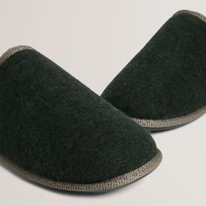 Pantoufles d'intérieur pour <span class=keywords><strong>homme</strong></span>, design slip-on, avec <span class=keywords><strong>semelle</strong></span> antidérapante contrastée, doublure en <span class=keywords><strong>feutre</strong></span> et fausse fourrure, style mule - Product Image 2