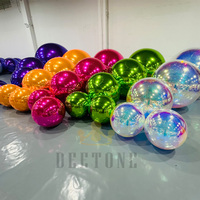 Ballon gonflable de sphère de miroir de disco géant de flottement de décoration de partie