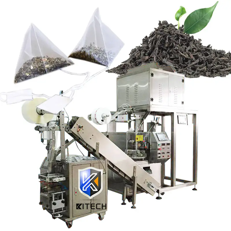 Automatic triangle pyramid silk tea bag packing machine for inner and outer tea bag