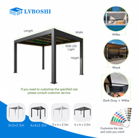 Pergola bioclimatique en aluminium à lames orientables, personnalisée, résistante à la pluie, pour jardin, mobilier d'extérieur