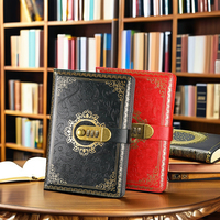 Cahier de notes en cuir personnalisé rétro avec serrure dorée A5 créatif mot de passe livre Agenda planificateur papier couverture Composition livre cadeau