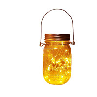 Lampes solaires suspendues en forme de bocal Mason, guirlandes lumineuses extérieures étanches en verre, lampes décoratives d'ambiance pour patio et jardin de Noël