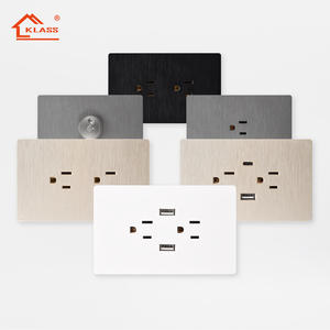 KLASS Enchufes de pared tipo 118 estándar de EE. UU. e <span class=keywords><strong>interruptor</strong></span> con <span class=keywords><strong>enchufe</strong></span> <span class=keywords><strong>Usb</strong></span> tipo C panel grande para el hogar <span class=keywords><strong>Enchufe</strong></span> eléctrico Toma de corriente - Product Image 1