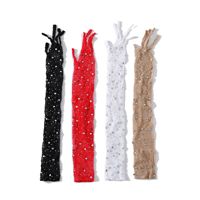 Guantes Largos de Malla Elástica para el Verano, Ideales para Fiestas, con Dedos