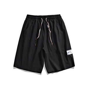 Pantalon long cinq quarts élégant d'été à motif solide pour hommes taille élastique non déformable ne se décolore pas facilement All Match Casual Shorts - Product Image 2