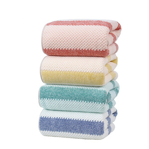 Coral Fleece Bath <b>Towel</b> 140x70cm Striped Absorbent Home Use Rectangle <b>Towel</b> Set - Product Image 3