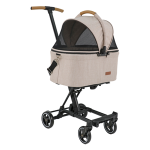 Poussette pour animaux de compagnie 3-<span class=keywords><strong>en</strong></span>-1 réglable, légère, <span class=keywords><strong>en</strong></span> tissu lavable, compacte, pliable, à 4 roues, de luxe, pour chiens et chats, transporteur de voyage, approuvée par les compagnies aériennes - Product Image 1