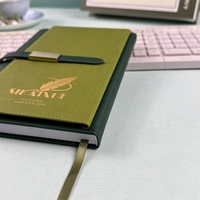 Cuaderno de oficina A5 de tapa dura de cuero PU personalizado organizador de impresión Agenda con cerrojo magnético