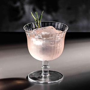 Custom Logo Handmade Modern Design Transparent martini <strong>Tumbler</strong> Wide Mouth Stripes Cocktail Cups 101-200ml Cocktail Glasses - Product Image 5
