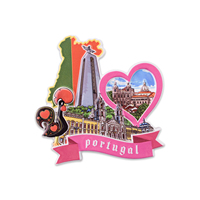 Vente en gros d'aimants portugais Conception personnalisée Aimant de réfrigérateur en résine Souvenir touristique Décoration de réfrigérateur