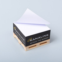 Logo personnalisé Bloc-notes carré Palette en bois pour bureau d'affaires Bloc-notes Bloc-notes en papier personnalisé Cube mémo