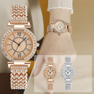 Iwu-pulsera de lujo personalizada para mujer, relojes de moda dorados de alta calidad con diseño de mesa de Roma - Product Image 4
