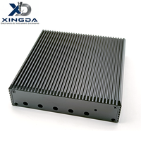Boîtier en aluminium extrudé avec ailettes de refroidissement pleine surface, usinage CNC personnalisé OEM, coque pour appareil électronique industriel