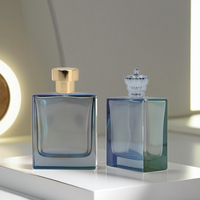 Flacon Pulvérisateur de Parfum Vide de Luxe Unique en Verre Clair Poli, 50 ml ou 100 ml, à Design Personnalisé, Rechargeable avec Bouchon en Métal