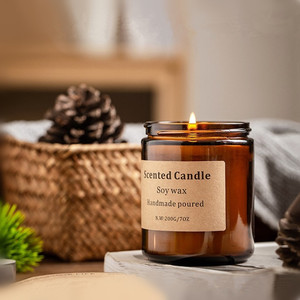 Personalize Brown Candles Mason Glass Jar Custom Wide Candle Jars Candle Container Glass Jar