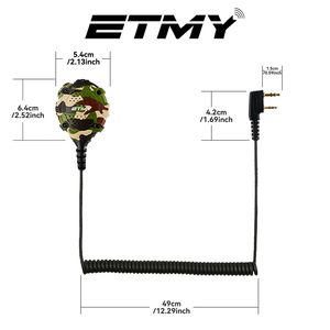Micrófono con Altavoz ETMY con Mango y Conector de 2 Pines para Walkie Talkie y Radio Bidireccional - Product Image 2