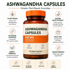 Capsules d'Ashwagandha KSM-66 Biologique de Haute Qualité 500mg, 60 Comprimés, Soutien Immunitaire, Gestion de l'Énergie, Soutien du Sommeil, Femmes Enceintes - Product Image 2