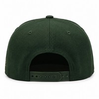 Gorra de Béisbol Plana Bordada Verde Oscuro de Alta Calidad de Fábrica con Logotipo Personalizado Estilo Hip Hop Snapback para Hombre