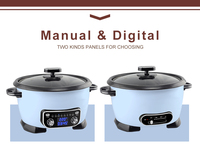 Penanak Nasi Elektrik Multifungsi 4L 8 in 1 dengan Panel Digital Manual, Dilengkapi Pengukus, Keranjang Goreng, dan Lapisan Anti Lengket untuk Rumah Tangga