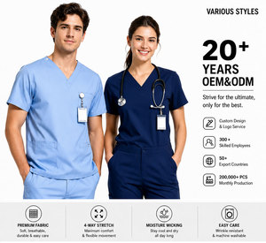 Custom Logo Medical <strong>Scrubs</strong> Sets Wholesale Nursing Medical <strong>Apparel</strong> Uniforms for Women and Man Hospital <strong>Scrubs</strong> Manufacturer - Product Image 3