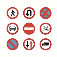 Panneau de signalisation routière triangulaire en aluminium émaillé pour les situations de danger (vent traversant, passage piétonnier, tunnel, trafic) et les signalisations réglementaires.