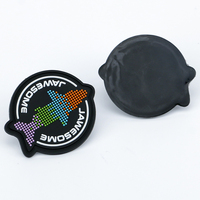Patch en caoutchouc PVC 3D personnalisé personnalisé doux professionnel rond crochet et boucle pour vêtements et chapeaux