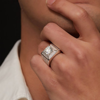 Bague de luxe pour homme, style européen et américain, en argent sterling 925 avec moissanite VVS 3 carats, certifiée GRA, vente en gros directe usine