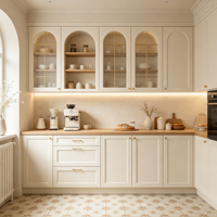 Armoires modernes personnalisées en blanc crème pour toute la maison, adaptées à la rénovation résidentielle de villas et d'appartements de luxe