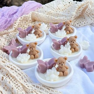 Bougie parfumée mignonne en forme d'ours et de papillon - <span class=keywords><strong>Cadeau</strong></span> créatif pour le 1er anniversaire de bébé, décoration de bureau et accessoire photo souvenir - Product Image 2