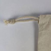 Bolsa para velas de lino y algodón con estampado de logotipo personalizado, bolsa con cordón de regalo respetuosa con el medio ambiente, bolsa pequeña de lona con cordón de tela de Calicó blanco