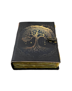 Carnet Grimoire en Cuir Arbre de Vie Fait Main Vintage Gaufré avec Pages Blanches pour Écriture, Dessin, Esquisse et Notes - Product Image 2