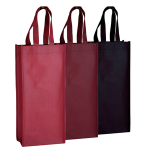 Bolsa de Compras Plegable Resistente, Bolsa de Regalo de Tela No Tejida con Asa de Cinta de Polipropileno para Compras, Color Borgoña, Granate, Negro - Product Image 1