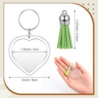 Porte-clés vierges en acrylique en forme de cœur pour insertion de photo, avec cadre transparent de qualité supérieure, pour cadeau de luxe rapide