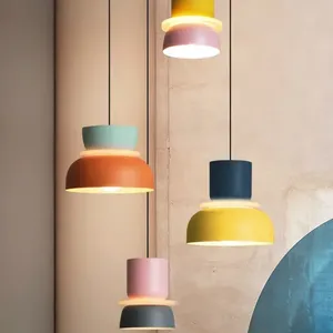 <span class=keywords><strong>Lampadario</strong></span> a Sospensione LED Moderno in Acrilico Stile Macaron <span class=keywords><strong>Arancione</strong></span> e Bianco per Soggiorno/Studio/Camera da Letto Sala da Pranzo Illuminazione Decorativa - Product Image 2