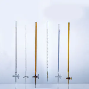 Laboratorio professionale di alta qualità Stand di varie dimensioni 10ml 25ml 50ml 100ml vetro chiaro ambra buretta