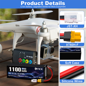 Penjualan terlaris baterai Lipo 1100mah 3S 5S 25C baterai polimer litium tegangan tinggi untuk 10 13 15 inci Drone UAV FPV - Product Image 3