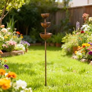 Recogedor de Agua de Lluvia Metálico para Jardín, Tipo Estaca, Resistente a la Intemperie, Decoración para Exteriores - Product Image 3