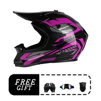 Casque de moto tout-terrain intégral personnalisé en gros, ensemble 3 pièces de sécurité pour karting et VTT en ABS à dégagement rapide