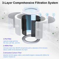 Nouveau Purificateur d'Air Portable 2025 avec Filtre HEPA H13, Générateur d'Ions Négatifs 20M et Diffuseur d'Arômes, Alimentation USB-C