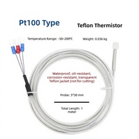 Sonde de capteur RTD PT100 avec gaine en PTFE, précision ±0,15 ° Précision pour le nettoyage des circuits imprimés (PCB) en processus humide pour semi-conducteurs