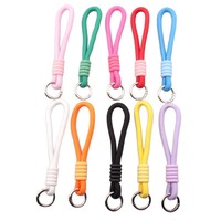 Dragonne tressée anti-perte personnalisable, cordon de téléphone en nylon coloré, bobine en silicone, lanière courte multi-usages