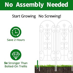 Treillis pour plantes en <span class=keywords><strong>fer</strong></span> de haute qualité, écologique, ornement de jardin en métal <span class=keywords><strong>blanc</strong></span>, arche en métal, portail de jardin, clôture - Product Image 3
