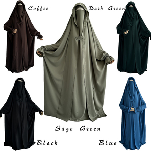 Jilbab Monopezzo Nida Butterfly con Bottone a Cordino per le Dita, Modesto Jilbab Saudita per Eid, per Donne Musulmane, Jilbab da Preghiera Islamico all'Ingrosso - Product Image 2
