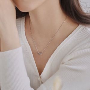 Collier pendentif Dylam en argent sterling 925 avec zircone 5A étincelante, symbole de l'infini double chiffre 8, en stock, sans MOQ - Product Image 3
