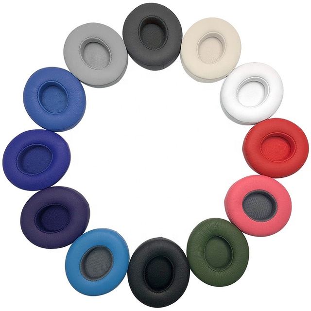High Quality Soft Protein Leather Earpad Replacement for Solo 3 Soft Headphone Cushions and Microphones for Gaming