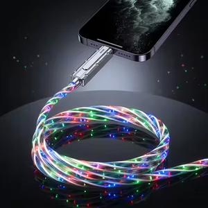 Cavo USB Luminoso LED 4-in-1 Multifunzione, Ricarica Super Veloce 100W PD, Sincronizzazione Dati 480Mbps, Cavo di Ricarica Universale RGB per Telefono e Auto - Product Image 6